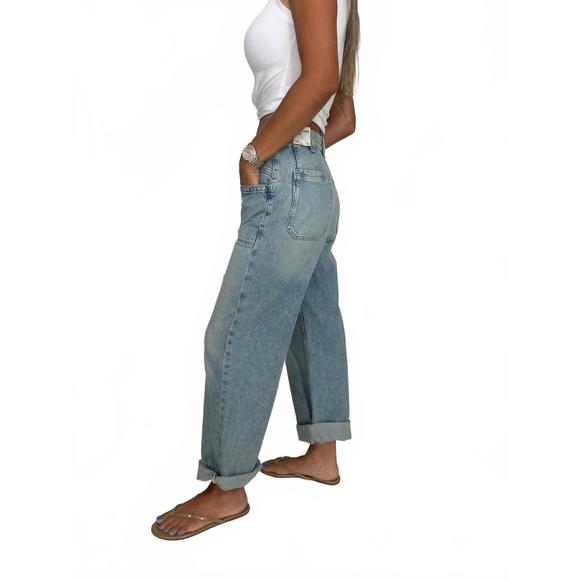 NEW FREE PEOPLE palmer cuffed jeans in la la land - Picture 8 of 10